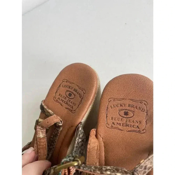 Women's Lucky Brand Brown and Turquoise Wedges Size 8 - Picture 6 of 11